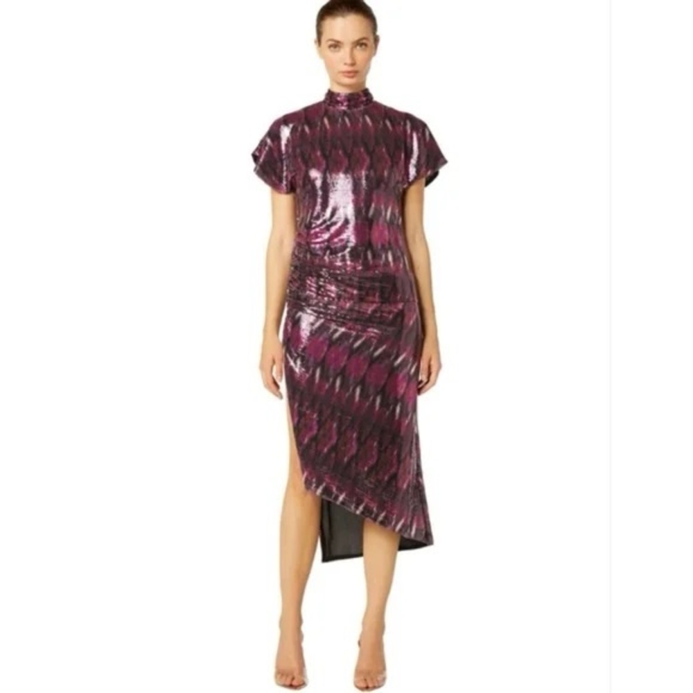 Purple and Black Asymmetrical Dress